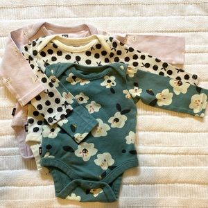 Tea Collection set of 3 baby girl bodysuits
